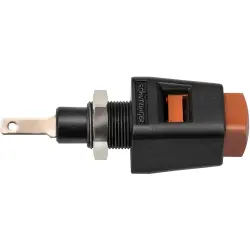 Quick pressure clamp, 12.5 mm, brown, 30 VAC/60 VDC, 5 A, flat plug/solder connection, nickel-plated, ESD 6554 / BR