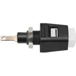 Quick pressure clamp, 12.5 mm, white, 30 VAC/60 VDC, 5 A, flat plug/solder connection, nickel-plated, ESD 6554 / WS