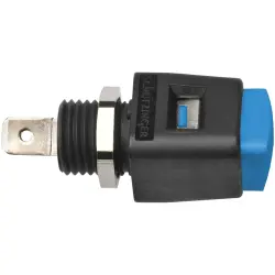 Quick pressure clamp, 12.5 mm, blue, 30 VAC/60 VDC, 16 A, faston plug, nickel-plated, ESD 498 / BL