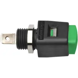 Quick pressure clamp, 12.5 mm, green, 30 VAC/60 VDC, 16 A, faston plug, nickel-plated, ESD 498 / GN