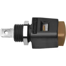 Quick pressure clamp, 12.5 mm, brown, 30 VAC/60 VDC, 16 A, faston plug, nickel-plated, ESD 498 / BR