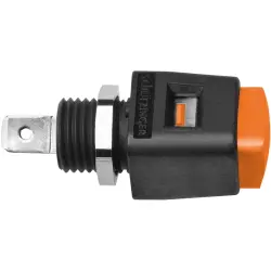 Quick pressure clamp, 12.5 mm, orange, 33 VAC/70 VDC, 16 A, faston plug, nickel-plated, ESD 498 / OR