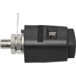 Quick pressure clamp, black, 30 VAC/60 VDC, 16 A, solder connection/cable lug, nickel-plated, SDK 504 / SW