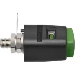 Quick pressure clamp, green, 30 VAC/60 VDC, 16 A, solder connection/cable lug, nickel-plated, SDK 504 / GN