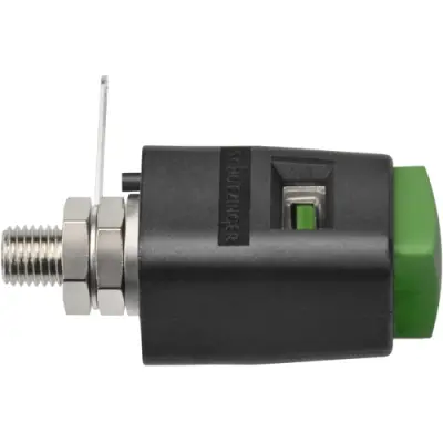 Quick pressure clamp, green, 30 VAC/60 VDC, 16 A, solder connection/cable lug, nickel-plated, SDK 504 / GN - 1
