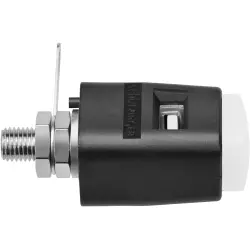 Quick pressure clamp, white, 30 VAC/60 VDC, 16 A, solder connection/cable lug, nickel-plated, SDK 504 / WS