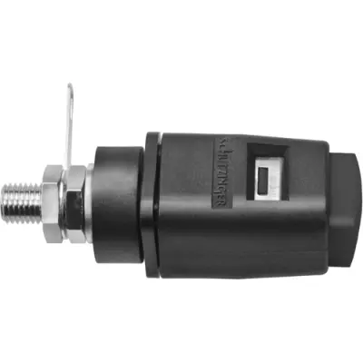 Quick pressure clamp, black, 30 VAC/60 VDC, 16 A, solder connection/cable lug, nickel-plated, SDK 503 / SW - 1