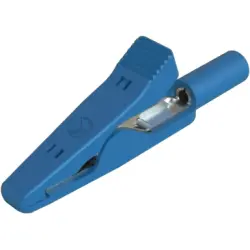 Alligator clip, blue, max. 4 mm, L 41.5 mm, CAT O, socket 2 mm, 973584102