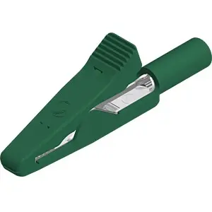 Alligator clip, green, max. 4 mm, L 41.5 mm, CAT O, socket 2 mm, 930319104 - 1
