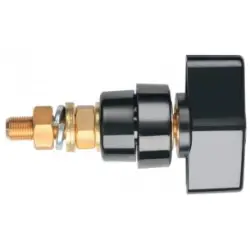 Pole terminal, 4 mm, black, 1000 V, 100 A, solder connection/cable lug, POL 102 L / SW