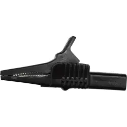 Alligator clip, black, max. 19 mm, L 84 mm, CAT II, socket 4 mm, BU-65-0