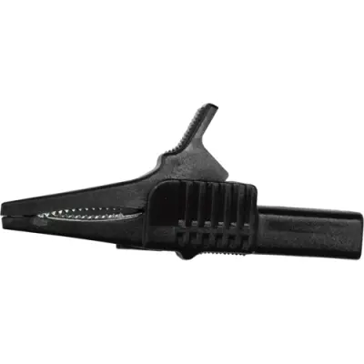 Alligator clip, black, max. 19 mm, L 84 mm, CAT II, socket 4 mm, BU-65-0 - 1