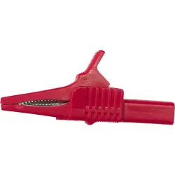 Alligator clip, red, max. 19 mm, L 84 mm, CAT II, socket 4 mm, BU-65-2