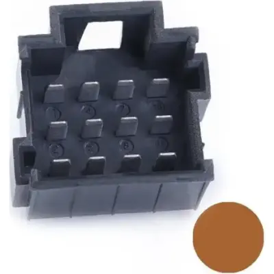 JPT male connector, type A, 12 pole, press-in connection, straight, tin-plated, PFT-JPT-12POL-3X4-BROWN - 1