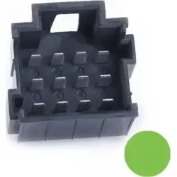 JPT male connector, type A, 12 pole, press-in connection, straight, tin-plated, PFT-JPT-12POL-3X4-GREEN