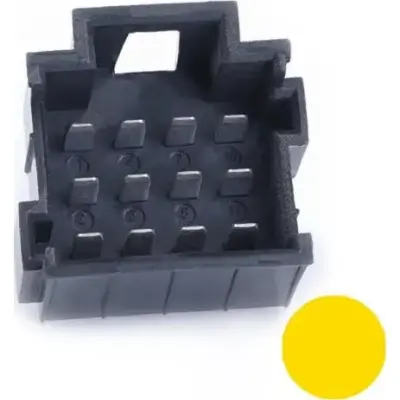 JPT male connector, type A, 12 pole, press-in connection, straight, tin-plated, PFT-JPT-12POL-3X4-YELLOW - 1