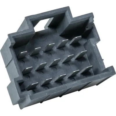 JPT male connector, type A, 15 pole, press-in connection, straight, tin-plated, PFT-JPT-15POL-3X5-BLACK - 1