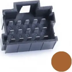 JPT male connector, type A, 15 pole, press-in connection, straight, tin-plated, PFT-JPT-15POL-3X5-BROWN