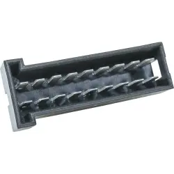 JPT male connector, type A, 18 pole, press-in connection, straight, tin-plated, PFT-JPT-18POL-2X9-BLACK