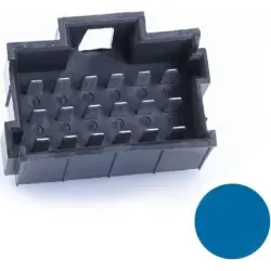 JPT male connector, type A, 18 pole, press-in connection, straight, tin-plated, PFT-JPT-18POL-3X6-BLUE