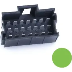 JPT male connector, type A, 21 pole, press-in connection, straight, tin-plated, PFT-JPT-21POL-3X7-GREEN
