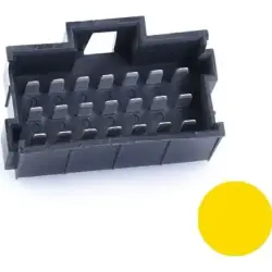 JPT male connector, type A, 21 pole, press-in connection, straight, tin-plated, PFT-JPT-21POL-3X7-YELLOW