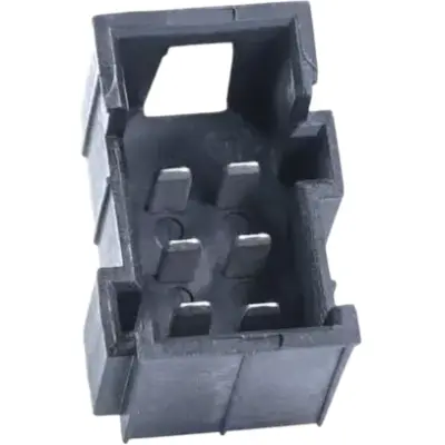 JPT male connector, type A, 6 pole, press-in connection, straight, tin-plated, PFT-JPT-6POL-3X2-BLACK - 1