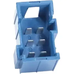 JPT male connector, type A, 6 pole, press-in connection, straight, tin-plated, PFT-JPT-6POL-3X2-BLUE