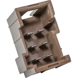 JPT male connector, type A, 6 pole, press-in connection, straight, tin-plated, PFT-JPT-6POL-3X2-BROWN