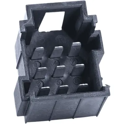 JPT male connector, type A, 9 pole, press-in connection, straight, tin-plated, PFT-JPT-9POL-3X3-BLACK - 1