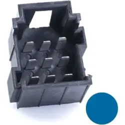JPT male connector, type A, 9 pole, press-in connection, straight, tin-plated, PFT-JPT-9POL-3X3-BLUE