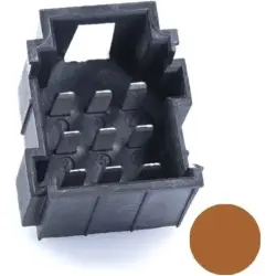 JPT male connector, type A, 9 pole, press-in connection, straight, tin-plated, PFT-JPT-9POL-3X3-BROWN