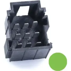 JPT male connector, type A, 9 pole, press-in connection, straight, tin-plated, PFT-JPT-9POL-3X3-GREEN