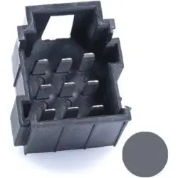JPT male connector, type A, 9 pole, press-in connection, straight, tin-plated, PFT-JPT-9POL-3X3-GREY