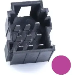 JPT male connector, type A, 9 pole, press-in connection, straight, tin-plated, PFT-JPT-9POL-3X3-VIOLET