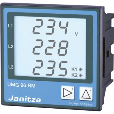 Energy meter, RS485, USB, D-Sub-9 connector, (L x W x H) 96 x 79 x 78 mm, UMG 96RM-P (90V..277V) - 1