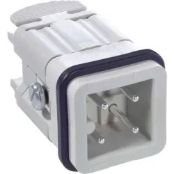 Pin contact insert, H-A 3, 3 pole, equipped, screw connection, with PE contact, 10420000