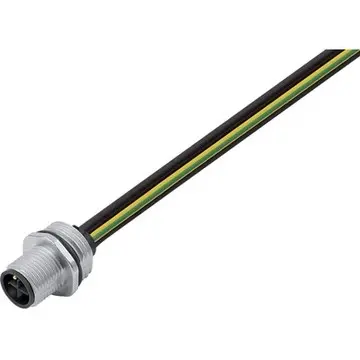 Panel socket, M20, 3 pole + PE, screw connection, screw locking, straight, 44423145 - 1