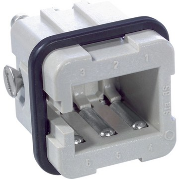 Pin contact insert, STA 6, 6 pole, equipped, screw connection, 10486100 - 1