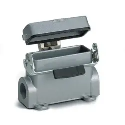 Surface mount housing, size HA10, aluminum alloy, M20, angled, longitudinal bow locking, IP65, 79455200