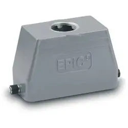 Grommet housing, size HB10, aluminum alloy, PG16/PG21, straight, longitudinal bow locking, IP65, 10040900