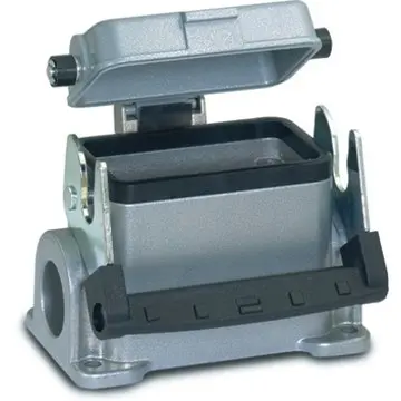 Surface mount housing, size HB10, aluminum alloy, M20/M25, angled, longitudinal bow locking, IP65, 79064600 - 1
