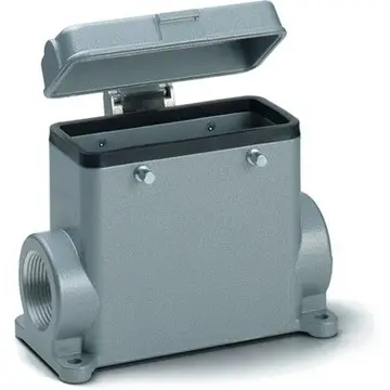 Surface mount housing, size HB10, aluminum alloy, 2 x M25/M32, angled, cross bow locking, IP40/IP65, 79046400 - 1
