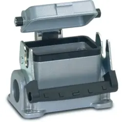Surface mount housing, size HB10, aluminum alloy, 2 x M20/M25, angled, longitudinal bow locking, IP65, 19038900