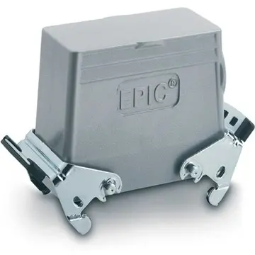 Grommet housing, size HB10, aluminum alloy, M25, angled, cross bow locking, IP65, 79057200 - 1