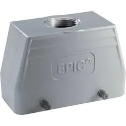 Grommet housing, size HB16, aluminum alloy, M25/M32, straight, cross bow locking, IP65, 19090000