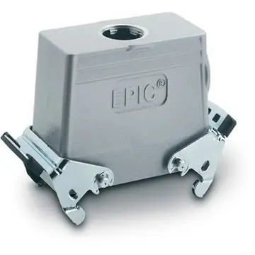 Grommet housing, size HB16, aluminum alloy, M25/M32, straight, cross bow locking, IP65, 79105400 - 1
