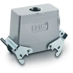 Grommet housing, size HB16, aluminum alloy, M25/M32, straight, cross bow locking, IP65, 79105400
