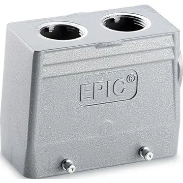 Grommet housing, size HB16, aluminum alloy, 2 x M25/M32, straight, cross bow locking, IP65, 79128600 - 1