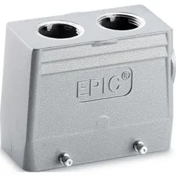 Grommet housing, size HB16, aluminum alloy, 2 x M25/M32, straight, cross bow locking, IP65, 79128600